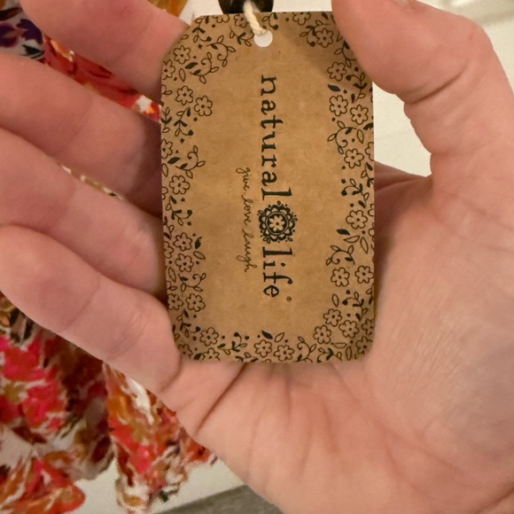 Natural Life Colorful Floral Dress M Red Pink Orange Open Back Sleeveless - Picture 4 of 5